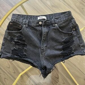 Black Denim Ripped Jeans Women’s 8 Pull & Bear